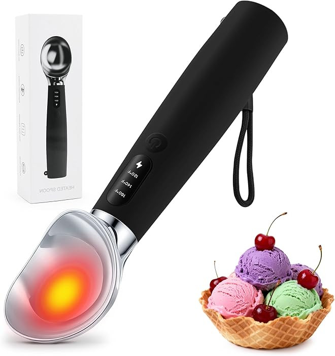 Electric Ice Cream Scoop, Heated Ice Cream Scoop Rechargeable with 3-Level Heat 120-160℉, LED D... | Amazon (CA)