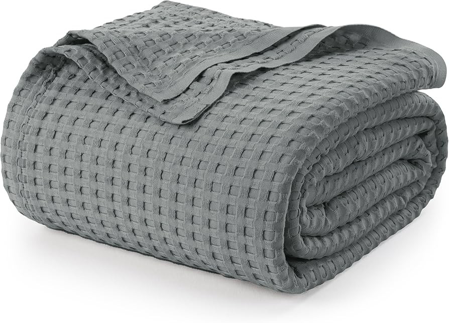 Utopia Bedding Cool Grey 100% Cotton Waffle Blanket 300 GSM [King - 90x108 Inch] Soft Lightweight... | Amazon (US)