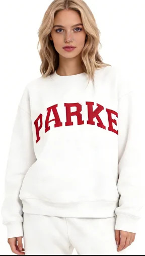 Parke Classic Varsity Sweatshirt – Timeless Letter Graphic, Relaxed Fit, Cozy Crewneck for Dail... | Walmart (US)