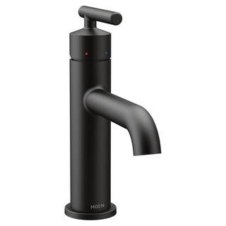 MOEN Gibson Single Hole Single-Handle Bathroom Faucet with Drain Assembly in Matte Black 6145BL -... | The Home Depot