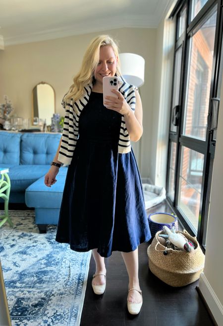 Styling my favorite spring transition piece - a navy midi dress!

Dress: Land’s End 
Lady Jacket: J.Crew
Rattan Mary Janes: J.Crew Factory 

classic style, preppy, preppy style, casual style, casual outfit, outfit ideas, casual chic, elevated style, spring style, outfit ideas 

#LTKstyletip #LTKfindsunder100 #LTKfindsunder50