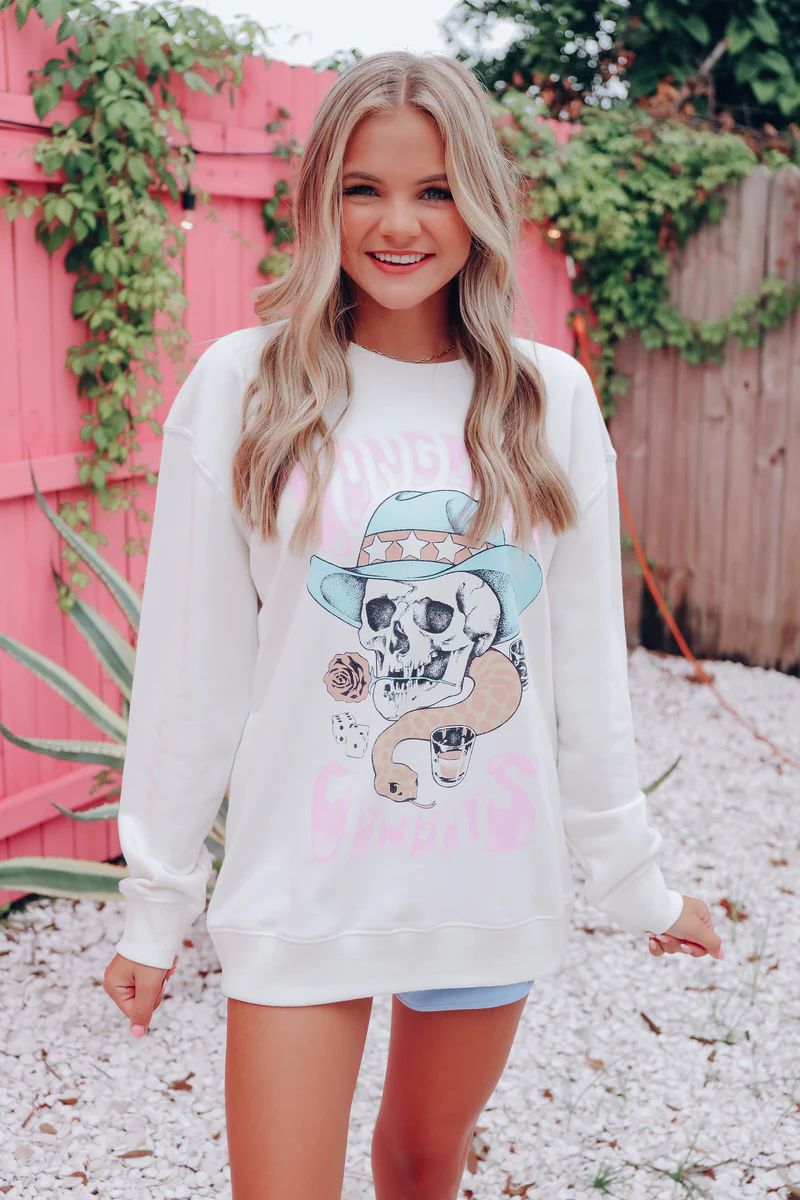 Long Live Cowboys Graphic Sweatshirt - Ivory | Whiskey Darling Boutique