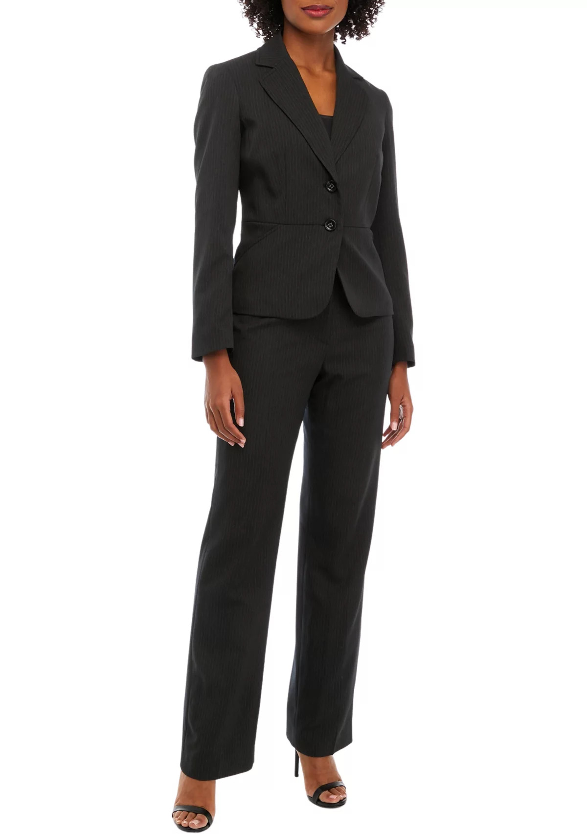 Le Suit PINSTRIPE TWO BUTTON JACKET AND KATE PANT | Belk