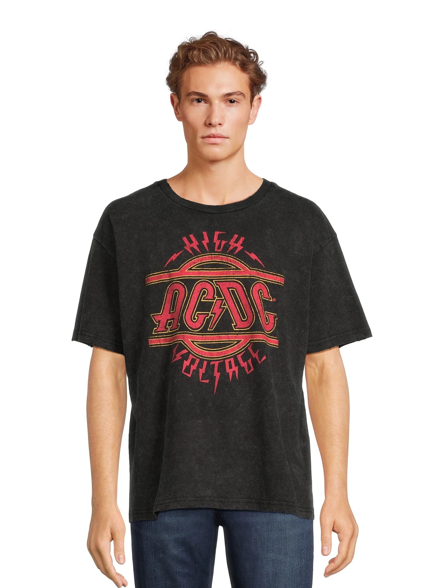 ACDC Men’s and Big Men’s Oversized Graphic Band Tee, Sizes XS-3XL | Walmart (US)