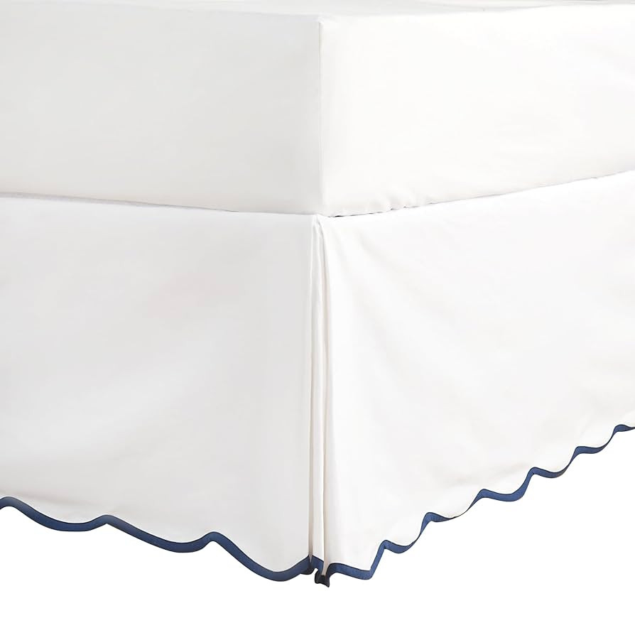 HIG Off White Chic King Bed Skirt - Easy Fit Scallop Edge Pleated Bedskirts, 14 Inch Drop Anti-Sl... | Amazon (US)