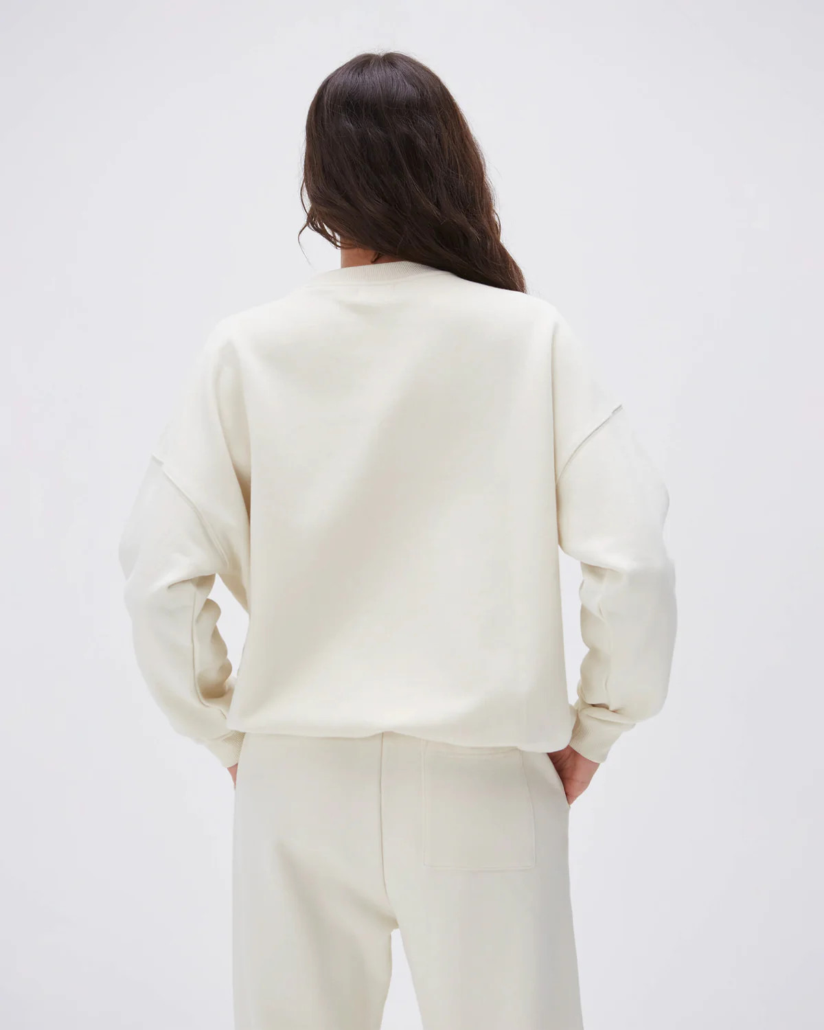 Varsity Oversized Sweatshirt - Marshmallow White | Adanola UK