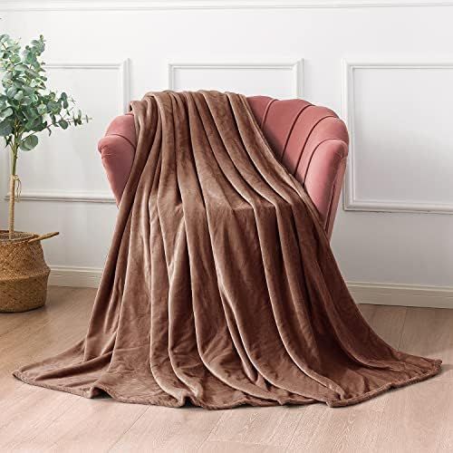 ONME Fleece Blanket, Throw Blanket for Couch - Soft Lightweight Microfiber Cool Blanket for Sofa, Be | Amazon (US)