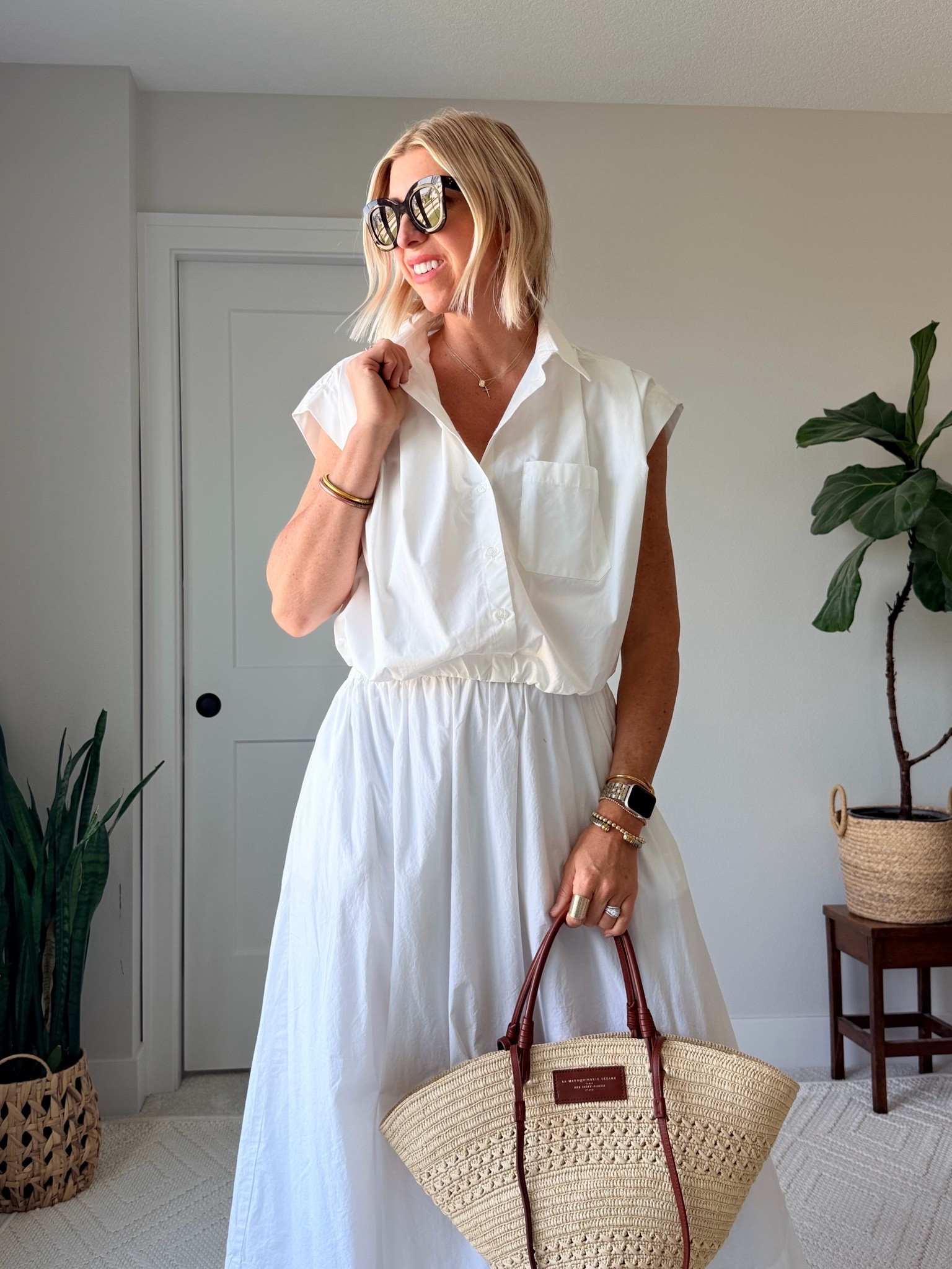 One of my favorite ways to make a summer outfit look instantly elevated: pair a crisp cotton blouse with a white skirt.

It’s simple, feminine, polished, and perfect for the busy 40+ gal who wants to feel pulled together without overthinking it.

This is Soft Girl Summer in outfit form — easy, breezy, and still refined. Linking the blouse, skirt, bag, and shoes here.

#LTKOver40 #LTKStyleTip #LTKSummerStyle #LTKWorkwear

#LTKootd #LTKSeasonal #LTKOver40