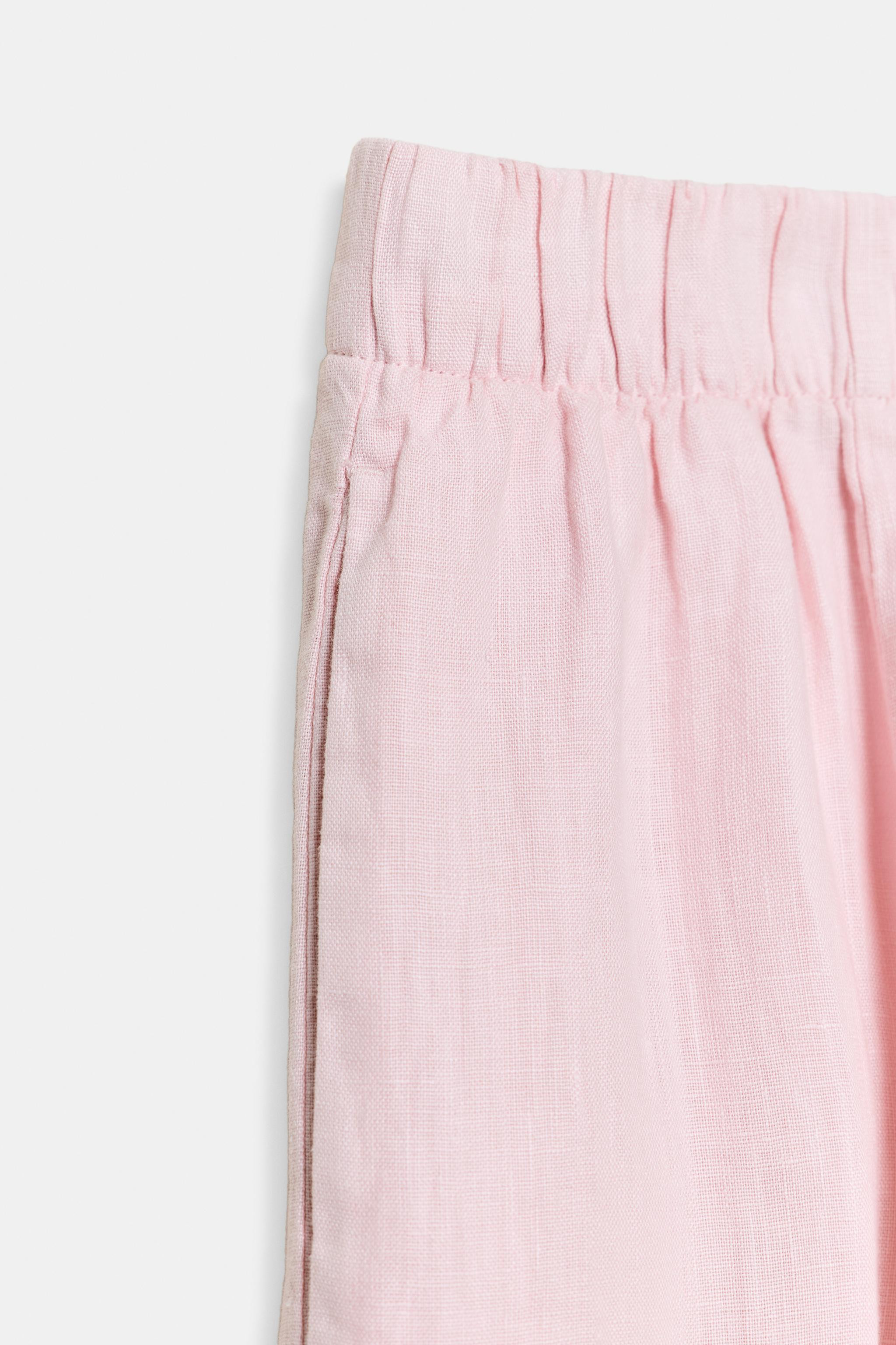 ZARA WOMAN COLLECTIONPants with a main fabric made of linen yarn. Mid-rise with an elastic waistb... | Zara US