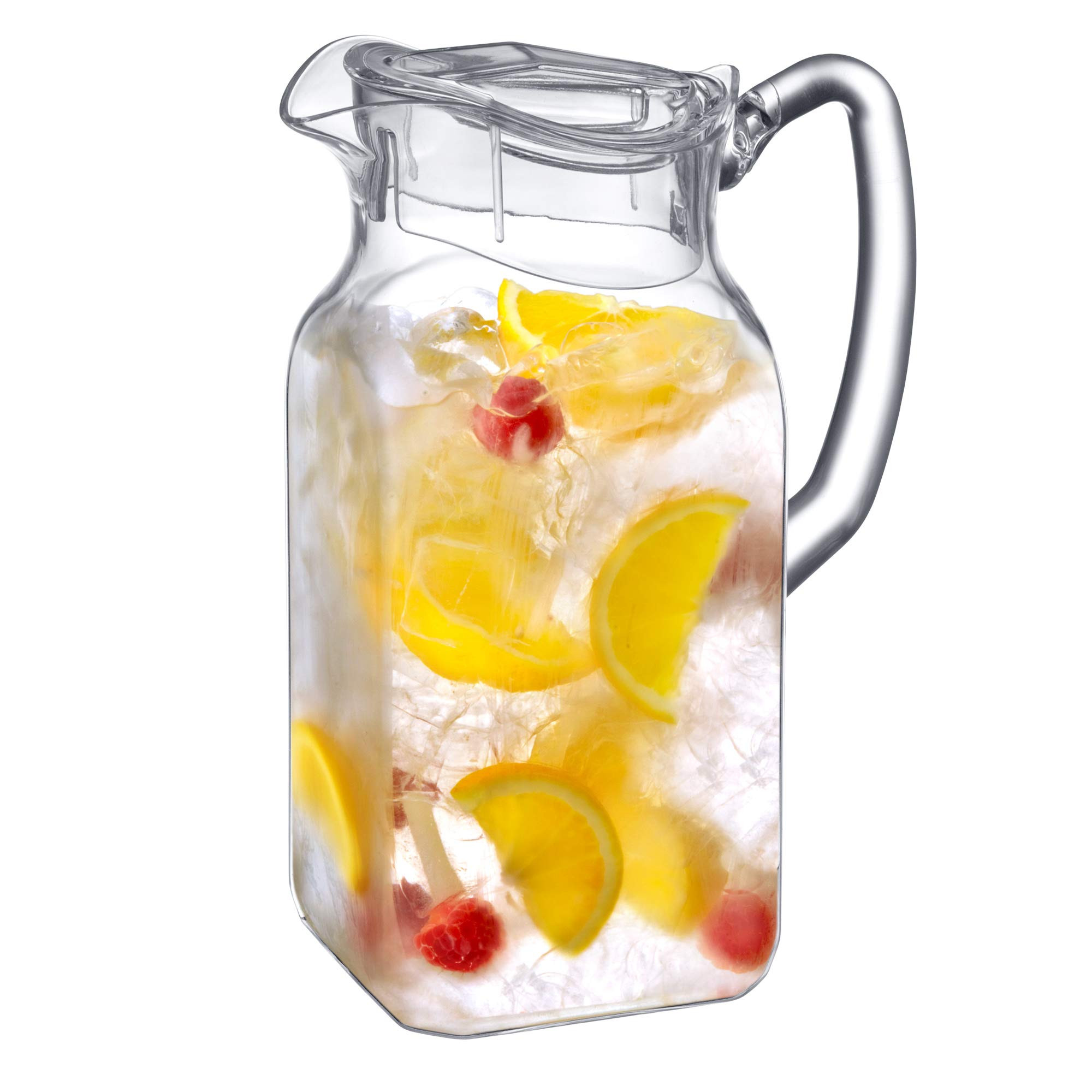 Amazing Abby - Quadly - Acrylic Pitcher (64 oz), Clear Plastic Water Pitcher with Lid, Fridge Jug... | Amazon (US)