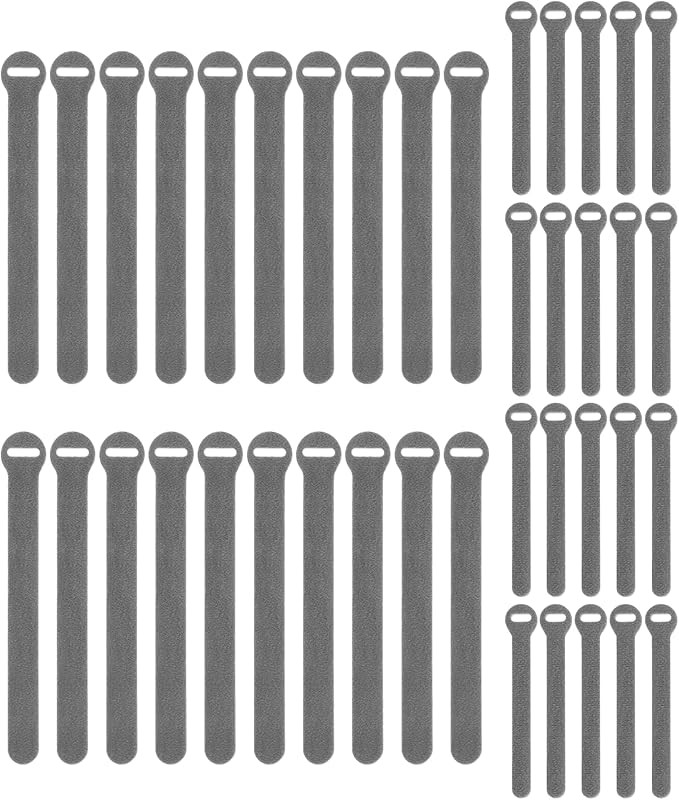 Self-Gripping Cable Ties by Wrap-It Storage, Gray, 40 Pack (5 Inch and 8 Inch Straps) – Reusabl... | Amazon (US)