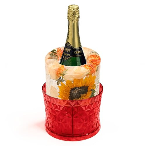 Ice Bucket Mold,Ice Mold Wine Bottle Chiller,Champagne Ice Bucket Floral DIY Ice Mold for Champagne,Wine,Cocktails/Holiday Bar Any Celebration Party Wedding Christmas and Thanksgiving | Amazon (US)