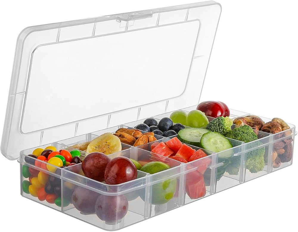 Goiio Snack Box Container, 12 Compartments Reusable Divided Snack Container Box, for Storage, Wor... | Amazon (US)