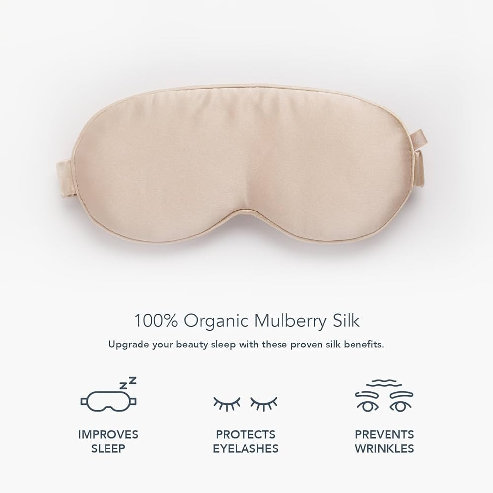 Fishers Finery 25 Momme 100% Organic Mulberry Silk 3D Sleep Mask - Contoured Travel Eye Mask, Sof... | Amazon (US)