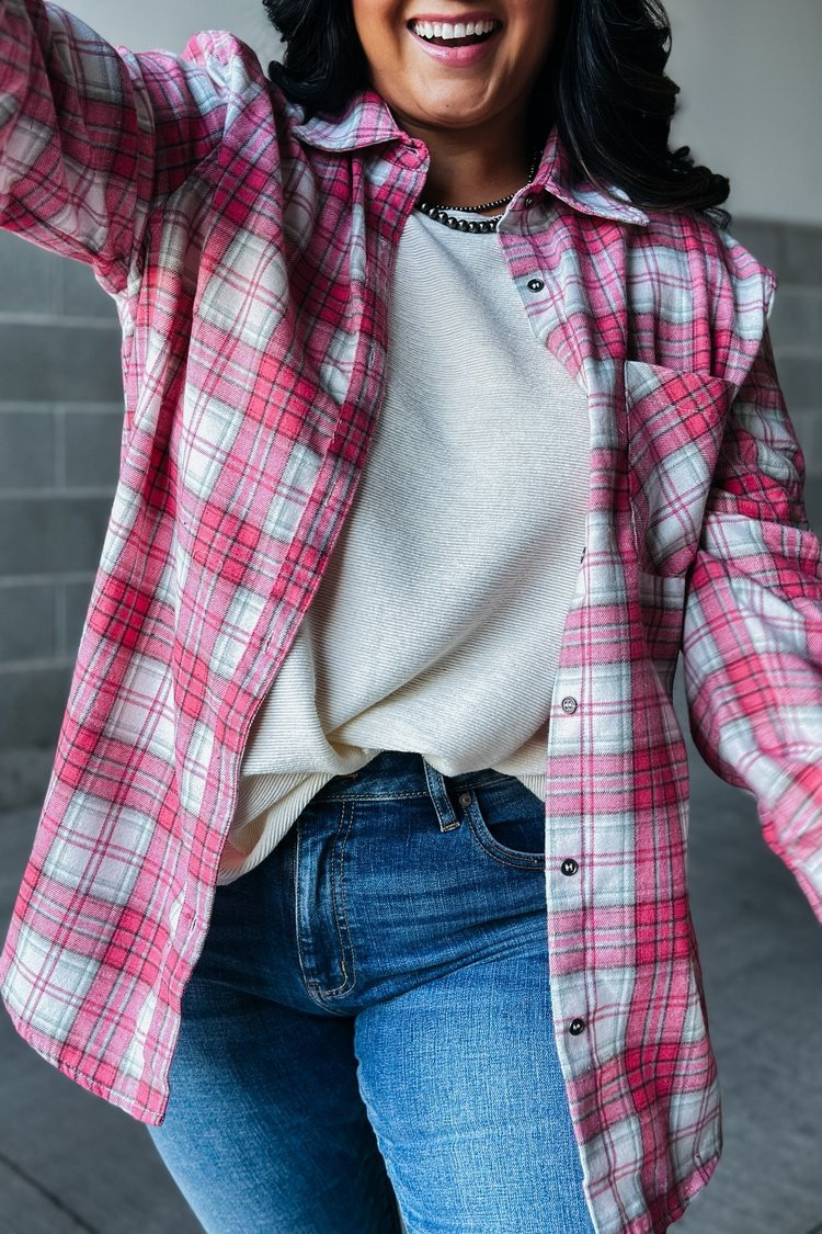 Oliver Plaid Button Down - Candy | Mindy Mae's Market
