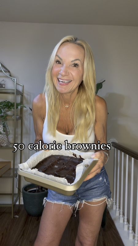 50 CALORIE FUDGE BROWNIES 

For more low calorie recipes go to the top of my page and grab THE HAPPY HEALTHY AND HOT COOKBOOK 

2 cups baked sweet potato 
4 eggs
1 teaspoon vanilla extract 
1 cup unsweetened cocoa powder
2 tablespoons powdered espresso 
1 cup granulated monk fruit 

Bake sweet potatoes in their jackets well ahead of time. Let them cool and skin will come off easily. Measure 2 cups of sweet potato (and enjoy any leftovers as a yummy side dish!)

Put sweet potato, eggs and vanilla in blender and blend until smooth. Pour into bowl and stir in remaining ingredients until thoroughly combined. 

Scrape into and 8x8 inch pan- can be lightly greased or lined with parchment and bake at 350 for 35 minutes or until set in the middle. They will firm up as they cook but will remain very moist and fudgey.  

Let cool and cut into 16 pieces, Store leftovers in the fridge. I think the taste and texture improve after spending time in the fridge. 

Each brownie has around 50 calories (and is packed with nutrients from the sweet potato and eggs!)

xoxo
Elizabeth







- [ ] 


#LTKVideo #LTKhome #LTKover40
