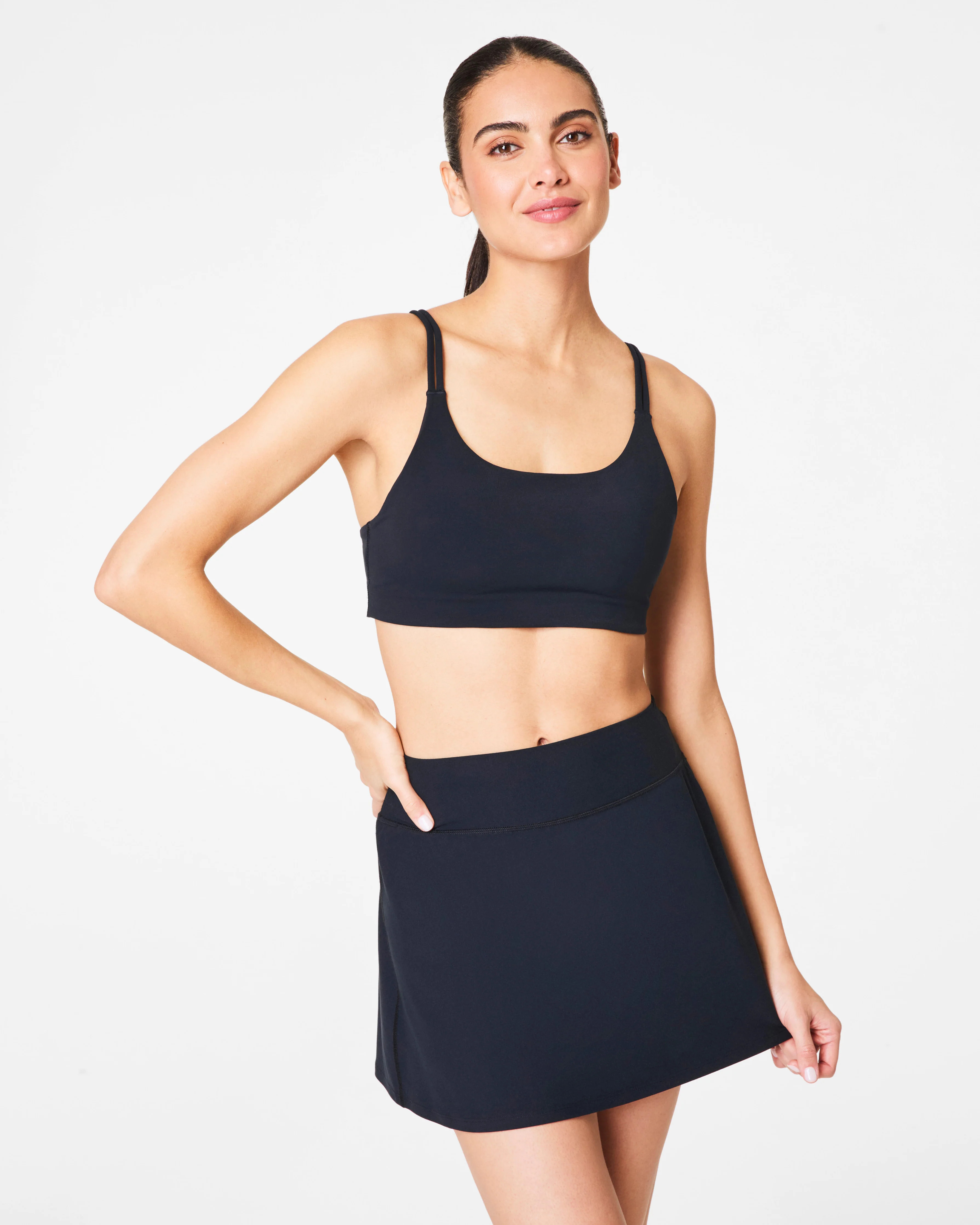 Spanx Women's SPANXsmooth OnForm Low Impact Sports Bra in Barely Black | Spanx