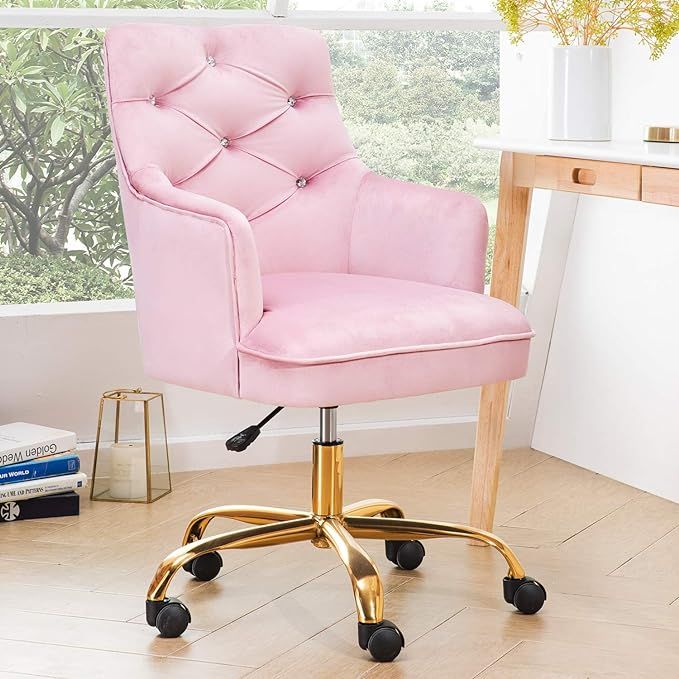 ovios Cute Desk Chair,Plush Velvet Office Chair for Girl or Lady,Modern,Comfortble,Nice Vanity Ch... | Amazon (US)