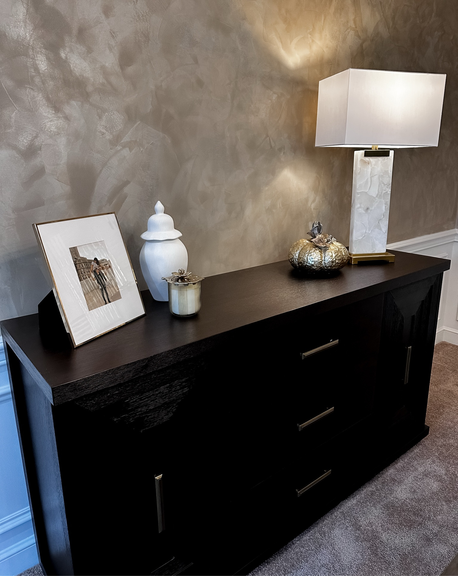 Fall dining room decor 🍽️🍂🕯️

Server is Value City
Lamp & decor is from Home Goods

Dining room, table setting, lamp, pumpkin, ginger jar, picture frame, candle, server, arhaus, Home Depot, Target, wayfair, Michael aram, buffet, marble lamp, dinnerware set, hobby lobby, kohls, napkins, charger, candlesticks, candle holder, lamp, wall art, pumpkin decor, dining table, fall style, home, placemats, dining chair, wayfair, tov furniture, chargers, plates, centerpiece, serve ware, pottery barn, Macys, pajama set, pjs, linens, napkins, napkin ring, tray, ice bucket, pottery barn, Williams and Sonoma, west elm, kohls, Walmart, hobby lobby, home goods, crate&barrel, z gallerie, china set, under 100, under 50, home, decor, holiday, Christmas, dinner, style, sweet Caroline collection #LTKhome 

#LTKFindsUnder100 #LTKHome #LTKStyleTip