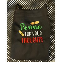 Penne For Your Thoughts Apron - Italian Personalized Embroidered Funny Aprons For All Occasions Free Personalization. Adjustable | Etsy (US)