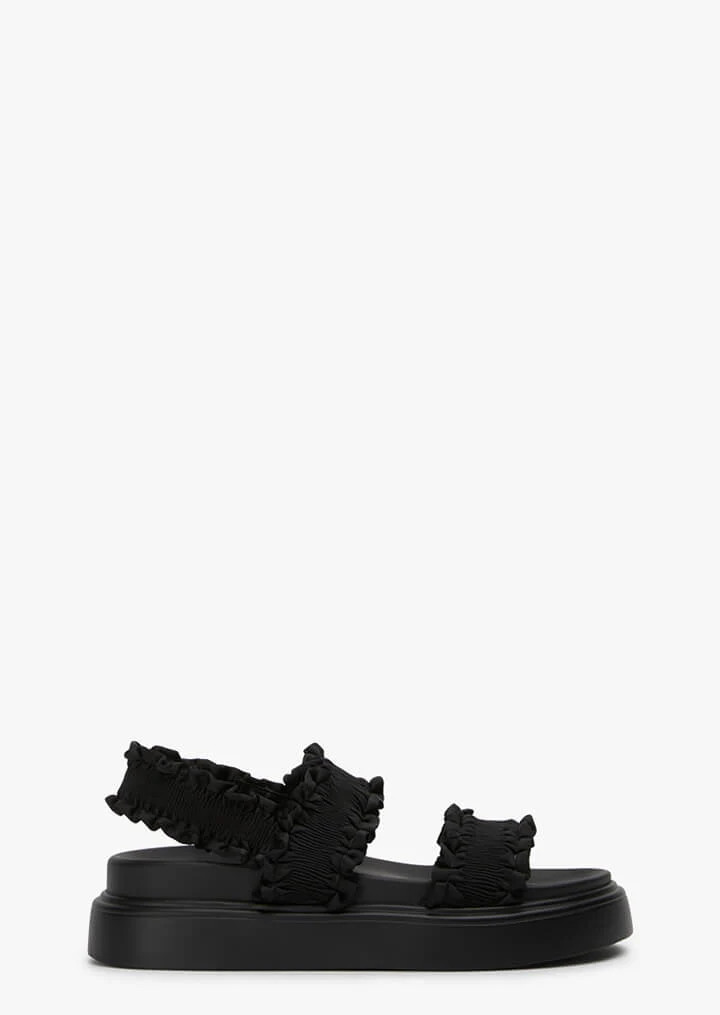 Jerry Black Ruffle Sandals | Sandals | Tony Bianco | Tony Bianco (Australia & New Zealand)