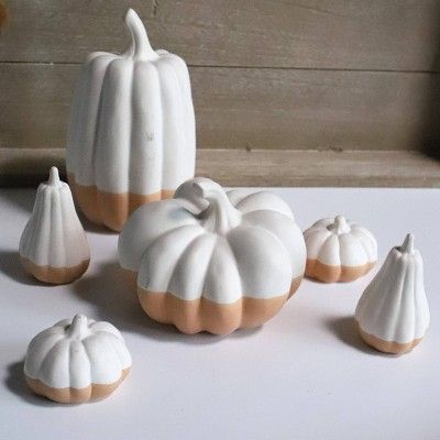 6ct Multi Ceramic Pumpkins White - Bullseye&#39;s Playground&#8482; | Target