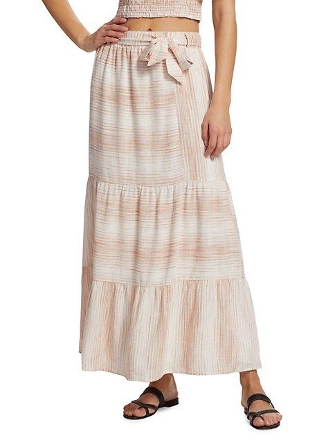 Kira Linen-Blend Striped Maxi Skirt | Saks Fifth Avenue