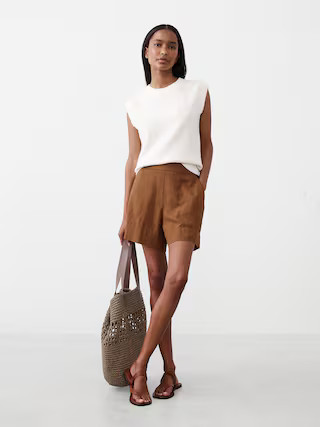 Linen-Blend Pull-On Short | Banana Republic Factory