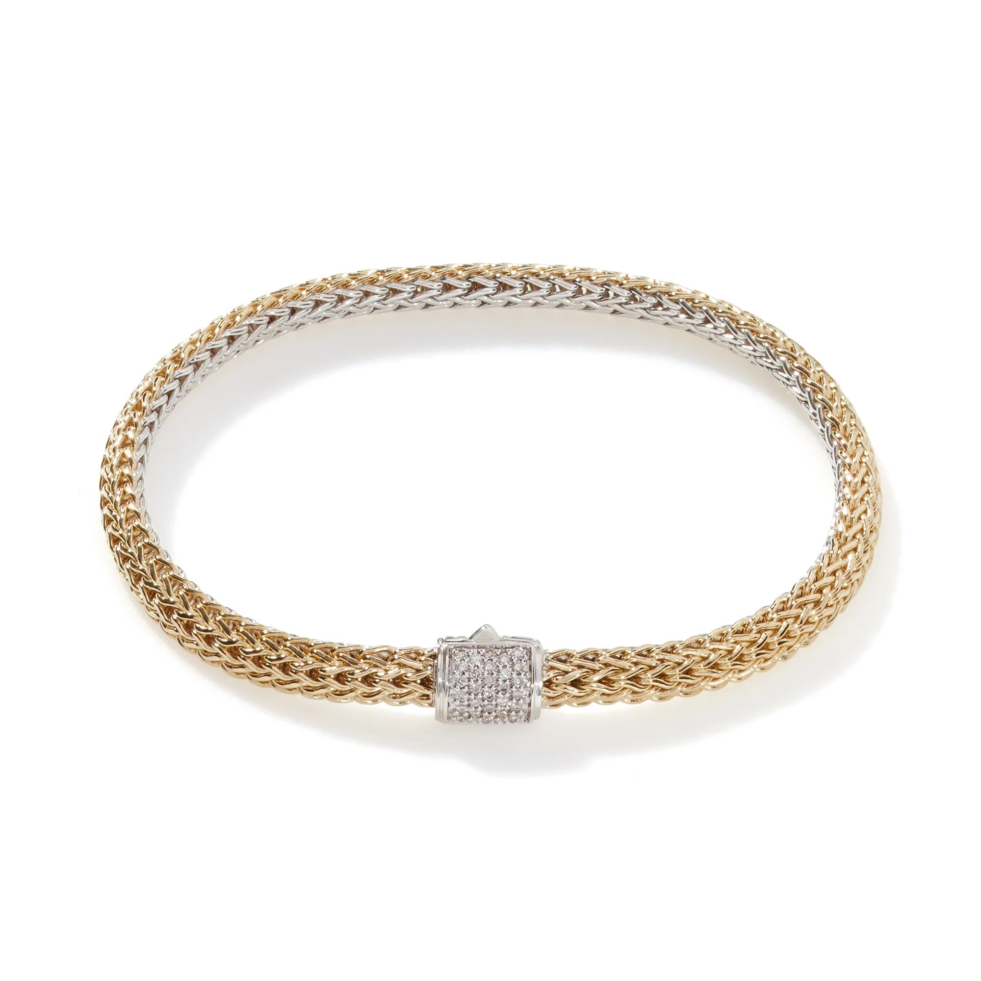 Icon Bracelet, Gold, Silver, Diamonds, 5MM|BZP96002RVDI | John Hardy