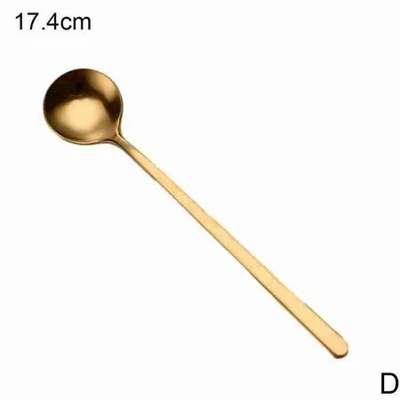 Steel Gold Spoons Long Handle Mug Drink Coffe Spoon Kitchen AU T4T7 Good J8A0 | Walmart (US)