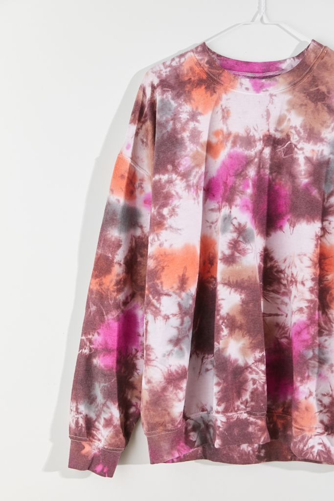Urban Renewal Recycled Cosmic Tie-Dye Crew Neck Sweatshirt | Urban Outfitters (US and RoW)