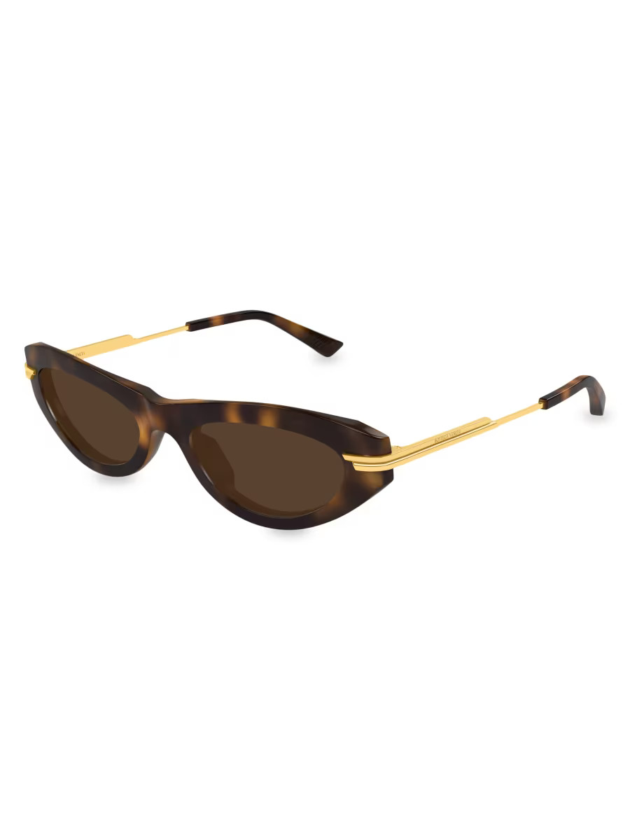 Bottega Veneta Combi 53MM Oval Sunglasses | Saks Fifth Avenue | Saks Fifth Avenue