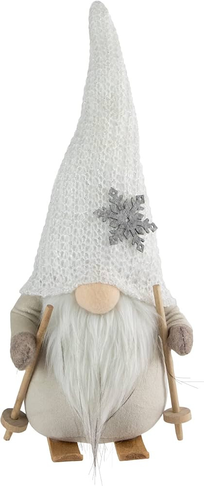 Northlight 13" Winter Ski Gnome with Snowflake Hat Christmas Tabletop Decoration | Amazon (US)