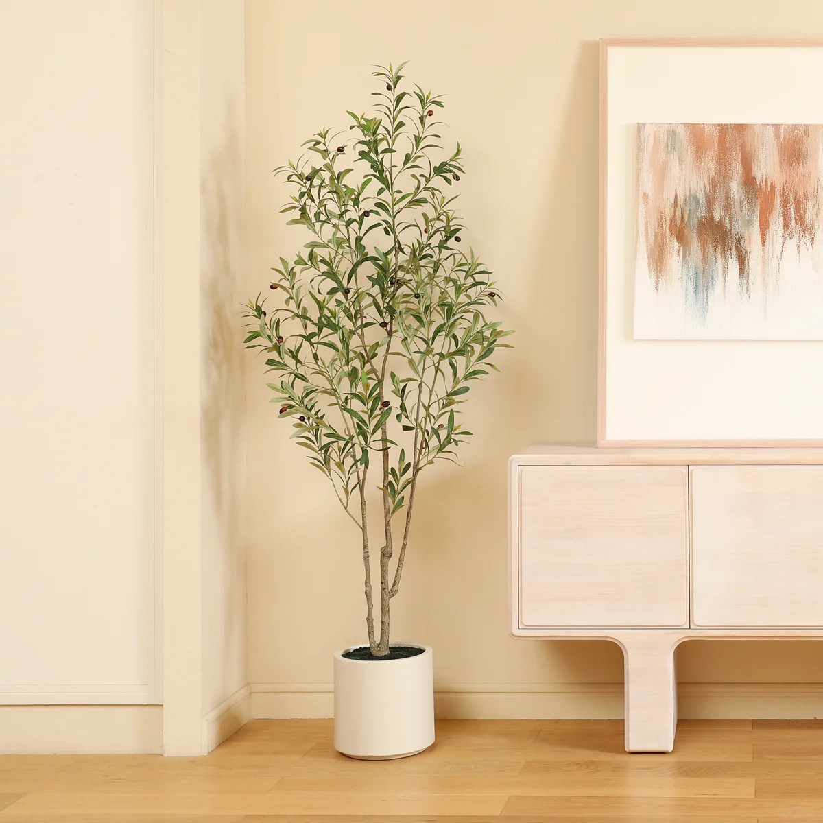 Altman Faux Olive Tree with White Planter | Wayfair North America