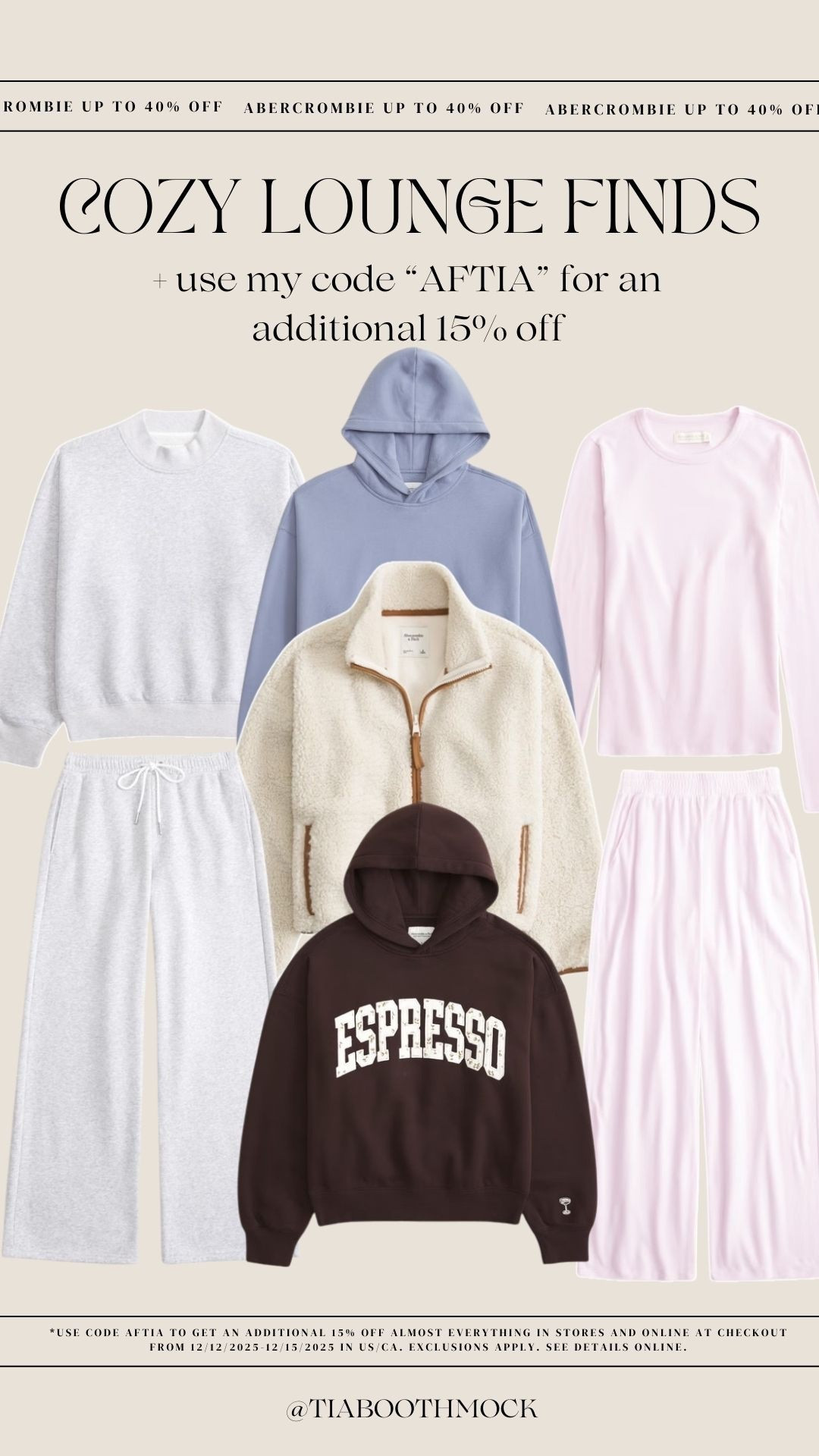 Cozy @abercrombie finds all an passions 15% off with my code “AFTIA” #AbercrombiePartner 🩷🩷

#LTKmomlife #LTKHoliday #LTKGiftGuide
