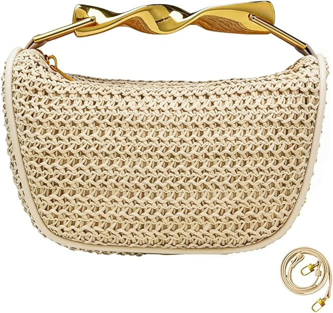 JYG Mini Handmade Straw Crossbody Bags for Women Summer Beach Satchel Purse Fashion Woven Shoulde... | Amazon (US)