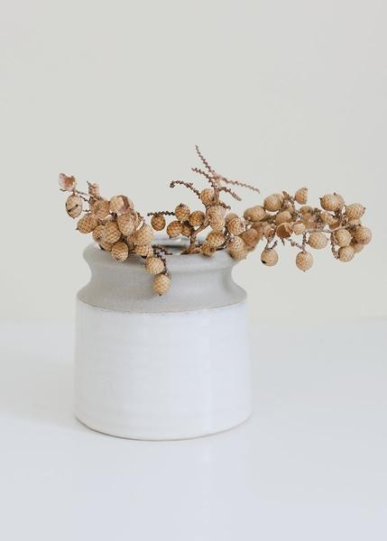 Brown and Beige Ceramic Flower Crock - 4.25" | Afloral (US)