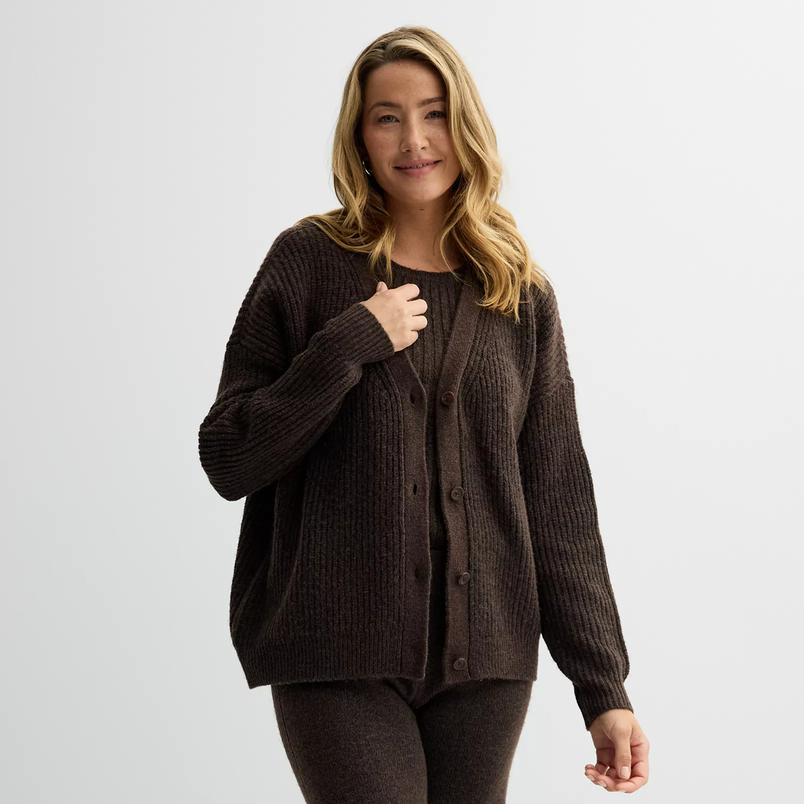 Women's Sonoma Goods For Life® Oversized Boyfriend Cardigan | Kohl's