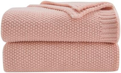 CozeCube Pink Throw Blanket for Couch, Soft Cozy Cable Knit Throw Blanket for Bed Sofa Living Roo... | Amazon (US)
