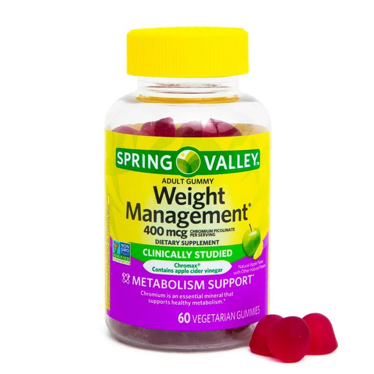 Spring Valley Non GMO Weight Management Dietary Supplement Gummies, Apple, 400 mcg, 60 Count | Walmart (US)