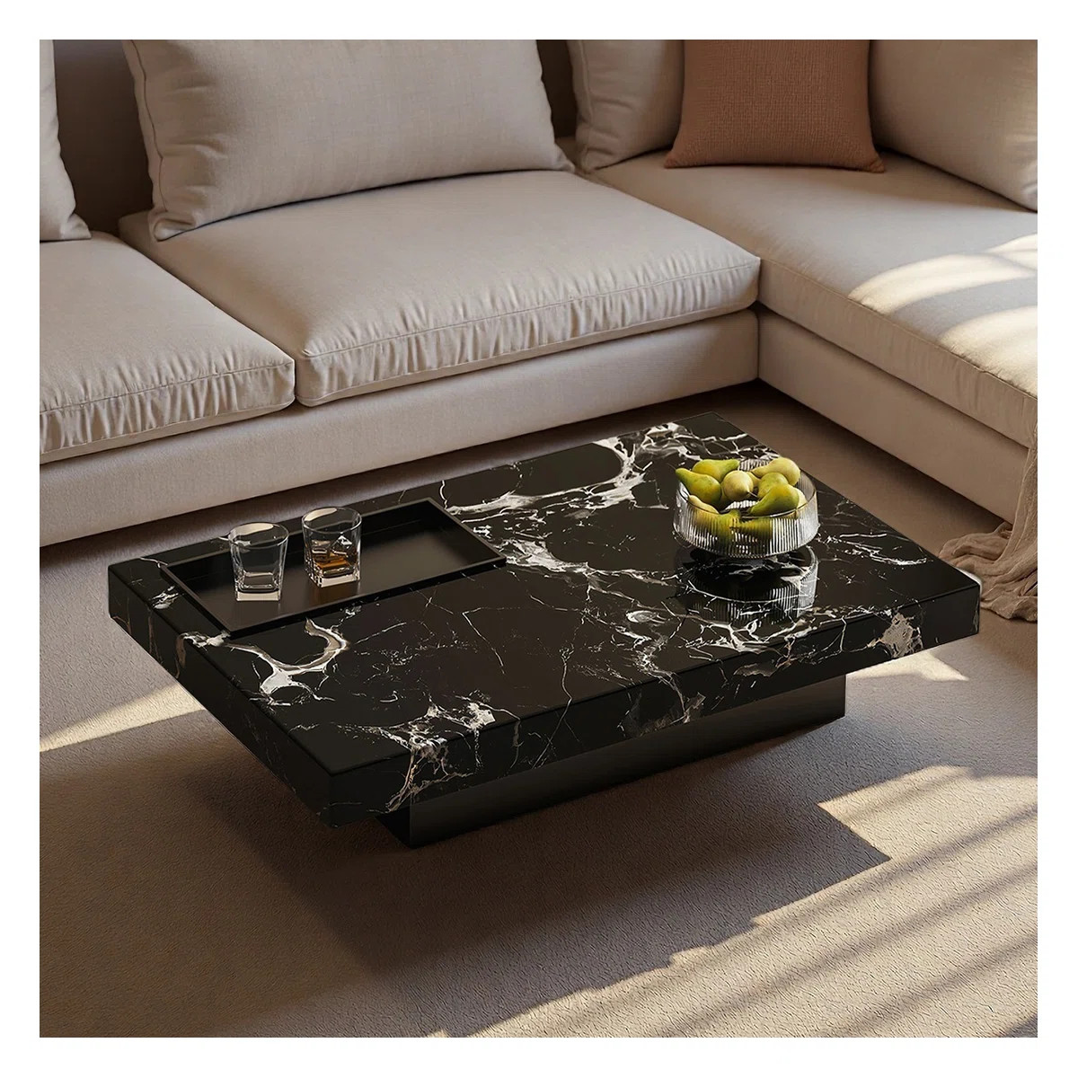 Luxury-lite rectangular marble coffee table | Wayfair North America