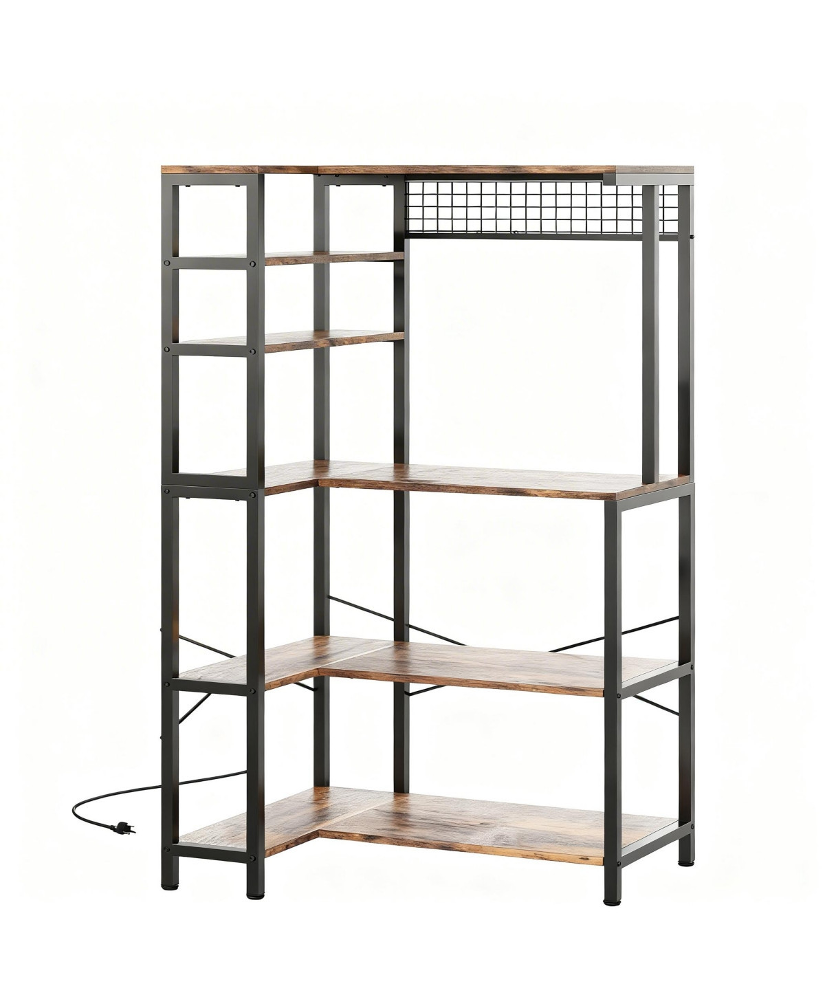 Yigii 5-Tier Corner Microwave Stand with Storage, Hooks, and Power Outlet | Macy's