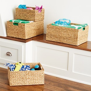 Medium Water Hyacinth Bin Natural | The Container Store