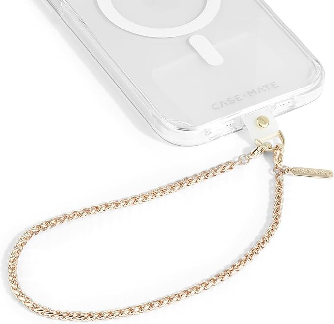 Case-Mate Phone Charm with Gold Chain - Detachable Anti Theft Strap - Hands-Free iPhone Wrist Str... | Amazon (US)