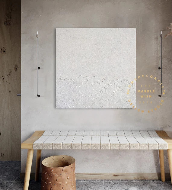 White 3D Textured Painting Large Abstract White Painting | Etsy | Etsy (US)