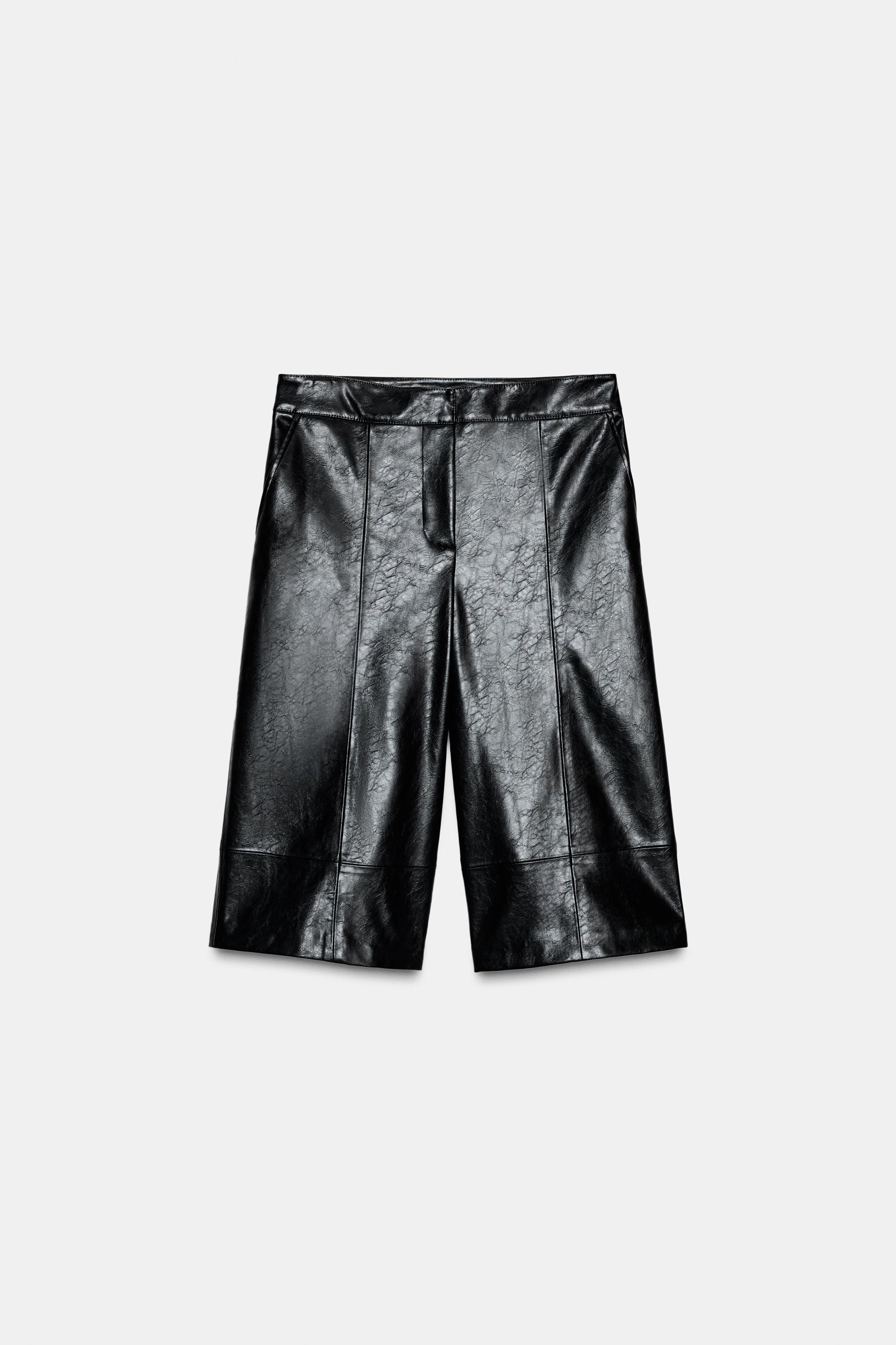 FAUX LEATHER LONG SHORTS | Zara US