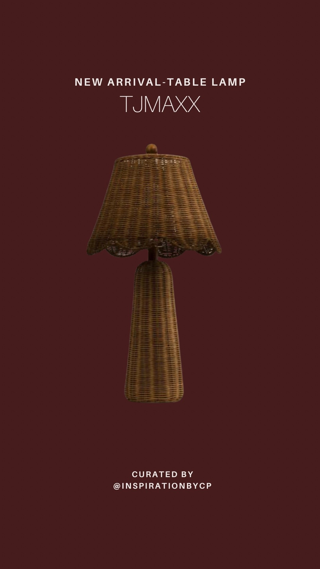 24in Scqlloped Rattan table lamp under $50
#newarrival #rattanlamp #homedecor #tjmaxxfind

#LTKHome #LTKSaleAlert