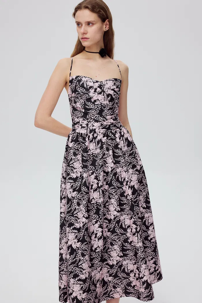Chantal Flora Prints Dress in Silk Cotton | Fabrique