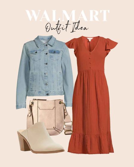 Walmart outfit idea featuring this new-arrival midi dress! #walmartpartner #walmartfashion @walmart @walmartfashion 

#LTKstyletip #LTKunder100 #LTKunder50