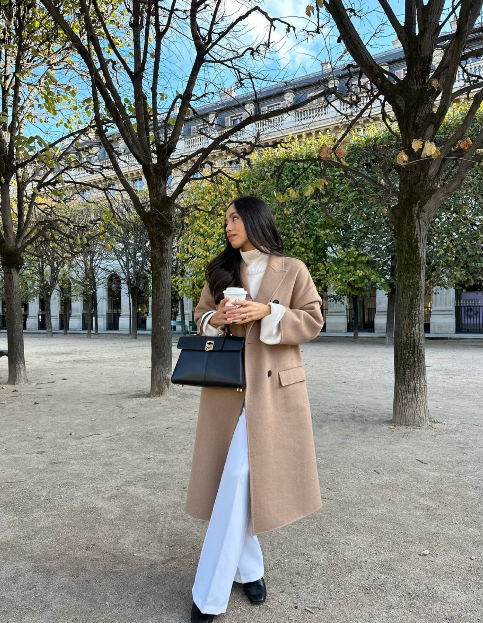 Smart casual autumn outfit, layering, white tailored trousers, longline coat, tan coat, autumn colours, winter outfit, neutrals 

#LTKautumn #LTKstyletip #LTKuk
